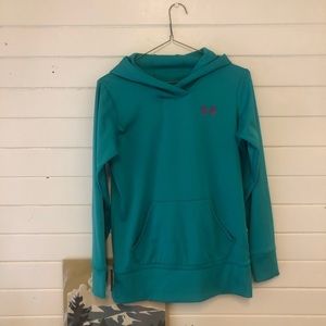 Turquoise Under Armour Hoodie with Pink Detailing